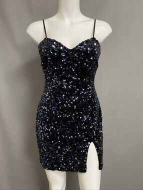 CRYSTAL DOLL JUNIOR SEQUENCE MINI DRESS